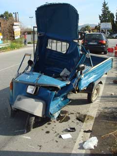 La motoape coinvolta nell'incidente.