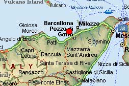 La zona interessata dal sisma